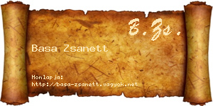 Basa Zsanett névjegykártya